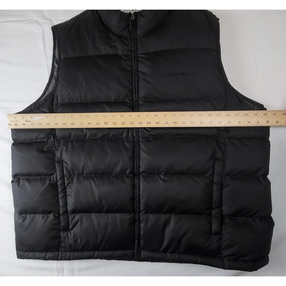EDDIE BAUER MEN’S BLACK GOOSE DOWN VEST XXXL ZIP CLOSE & ZIP PKTS EUC - Picture 6 of 7